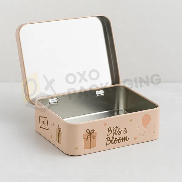 custom square hinged tin boxes